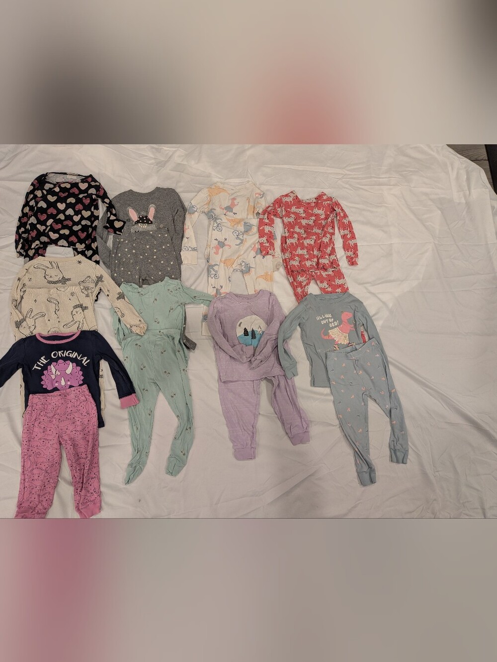 9 Sets of Assorted 2T Toddler Girls' Two-Piece Winter Pajama Set